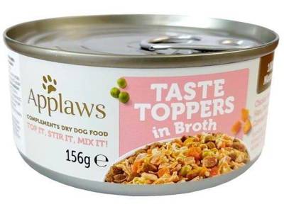 Applaws Taste Toppers Cibo umido naturale per cani con pollo, prosciutto e verdure 156g