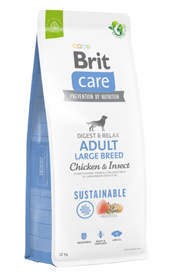 BRIT CARE Dog Sustainable Adult Large Breed Pollo e Insetti 12 kg