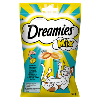 DREAMIES MIX 60 g - bocconcino per gatti al gusto di formaggio e salmone