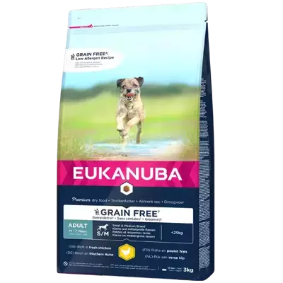 EUKANUBA Adult Chicken S/M Grain Free 3kg