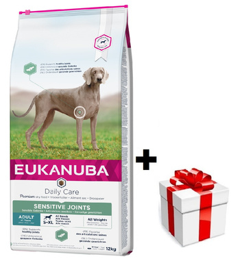 Eukanuba Cura quotidiana Sensitive Joints 12kg + sorpresa per il cane GRATIS