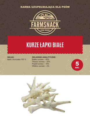 FarmSnack Zampe di pollo bianche 5 pz.