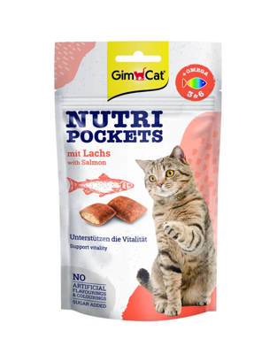 GIMCAT NUTRI POCKETS Snack al salmone con Omega 3&6 60g