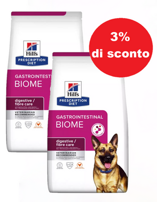 HILL'S PD Prescription Diet Canine Gastrointestinal Biome 2x10kg - 3% di sconto in un set