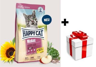 Happy Cat Minkas sterilizzato Geflügel con pollame 10kg + sorpresa per il gatto GRATIS