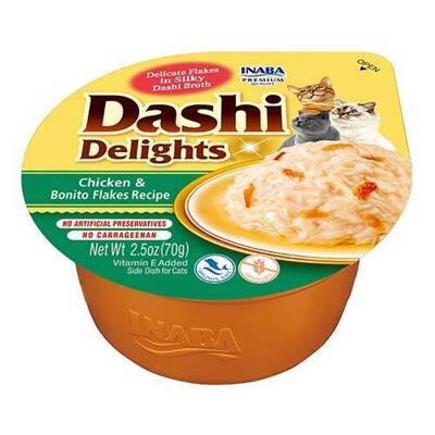 Inaba DASHI cibo complementare per gatti - brodo aromatizzato con capesante e pollo70g