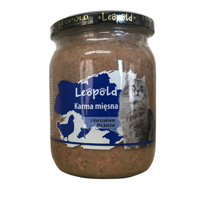 Leopold Carne di pollo per gatti 500g (barattolo)