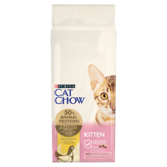 PURINA Cat Chow, cibo per gattini ricco di pollo 15 kg