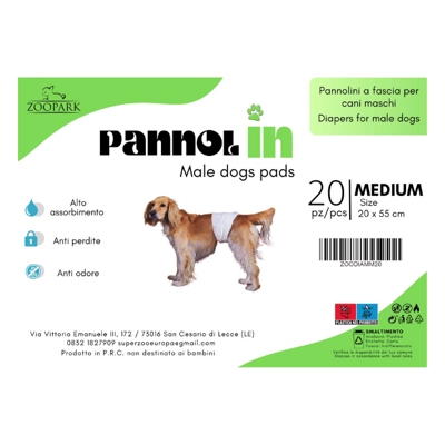 PannolIN Pannolini per cani taglia M 20x55cm 20pz/confezione.