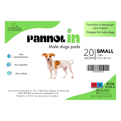 PannolIN Pannolini per cani taglia S 17,5x42cm 20pz/confezione.