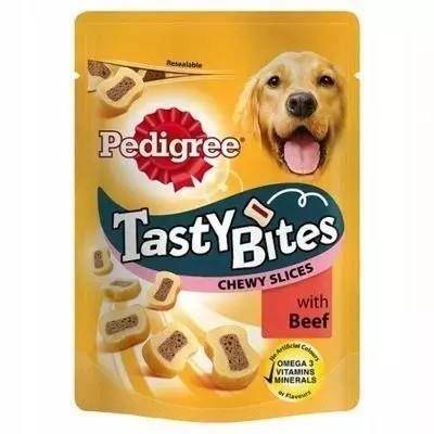 Pedigree Tasty Bites Chewy Slice Adult Dog Treat con Beef 155g