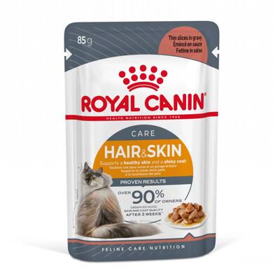 ROYAL CANIN Hair&Skin Care 12x85g cibo umido in salsa per gatti adulti, pelle sana, pelo bello