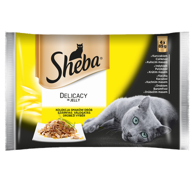 Sheba Delicacy In Jelly sapori di pollame 4x85g